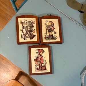Vintage Hummel Wooden Wall Art